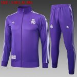 Real Madrid Purple Retro Long Zipper Jacket