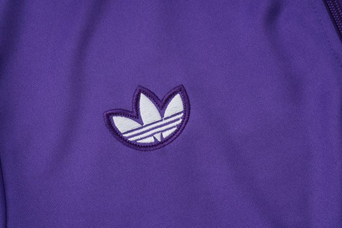 Real Madrid Purple Retro Long Zipper Jacket - 图片 6