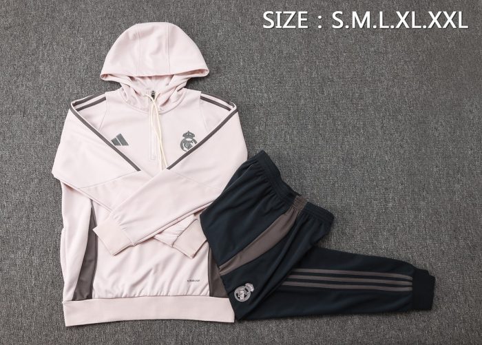 Real Madrid 24-25 Half-Zip Hoodie Light Pink - 图片 2