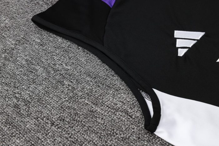 Real Madrid 24-25 Vest Black with Purple Collar - 图片 6