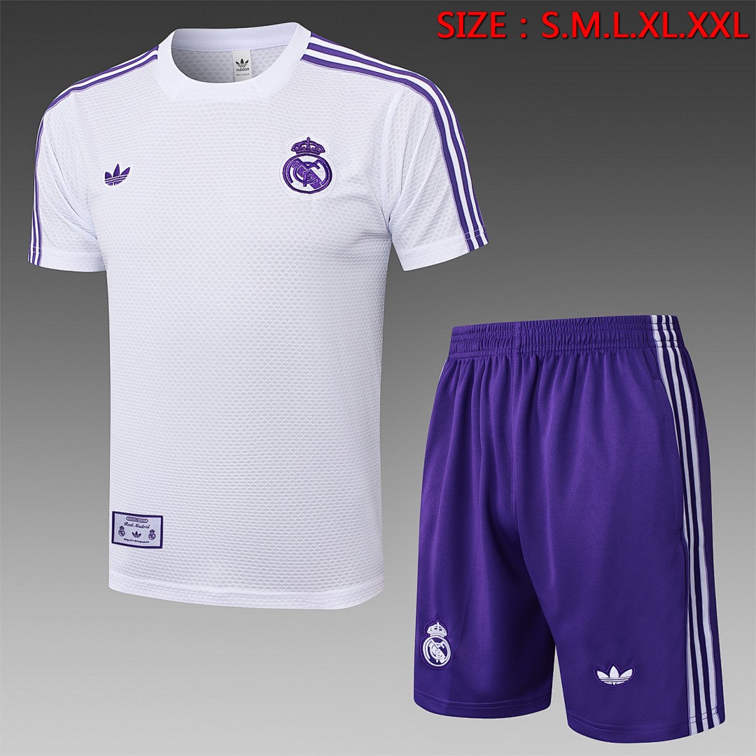 JER-5480_1 Real Madrid White Retro Edition Short Sleeve - 图片 1