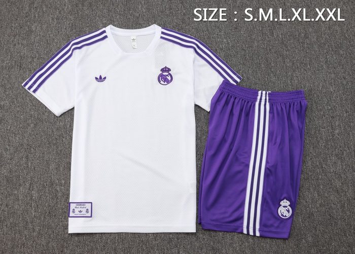 Real Madrid White Retro Edition Short Sleeve - 图片 2