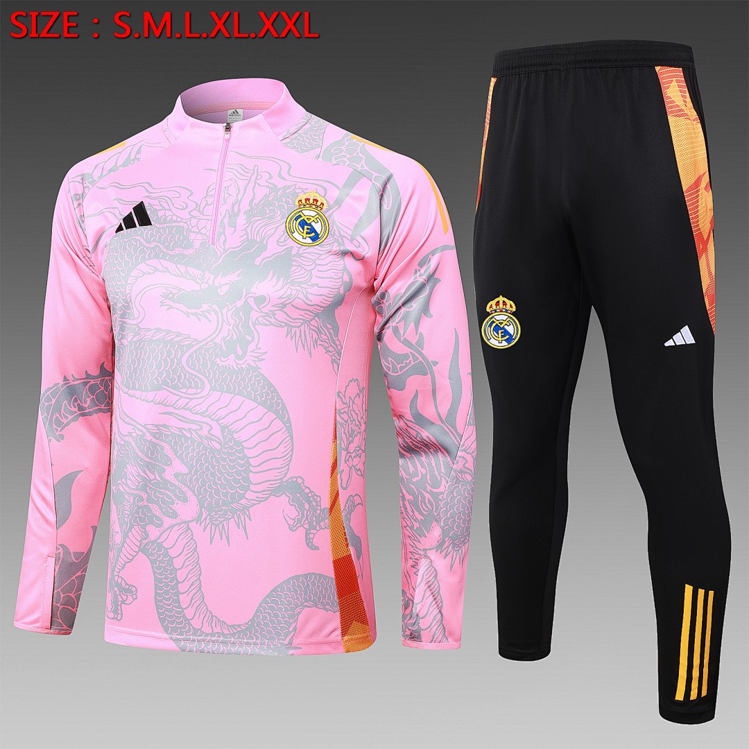 JER-5484_1 Real Madrid 24/25 Half-Zip Pink (Spray Ink Dragon) - 图片 1