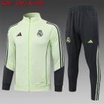 Real Madrid Long Zipper Jacket Light Green with Grey Green Sleeves