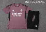 Real Madrid Gray Purple Short Sleeve Training Suit - 图片 2