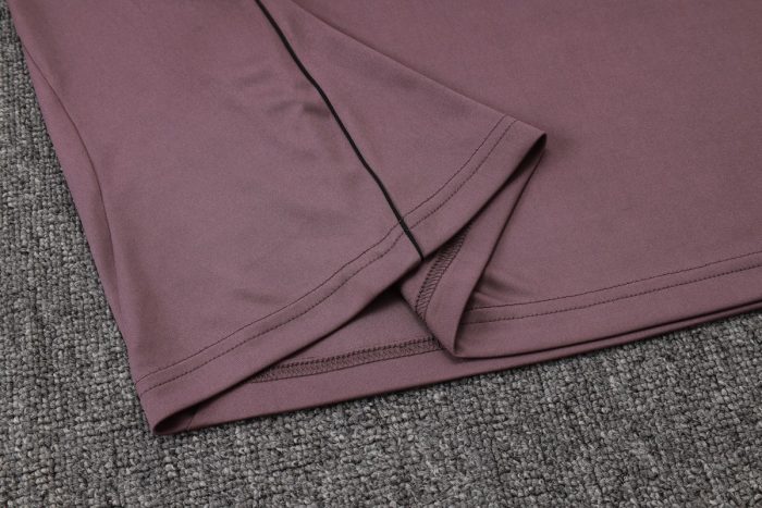 Real Madrid Gray Purple Short Sleeve Training Suit - 图片 4