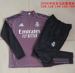 Real Madrid Kids' Half-Zip Jacket in Gray Purple - 图片 3