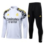Real Madrid White Half-Zip Jacket with Shoulder Print - 图片 8