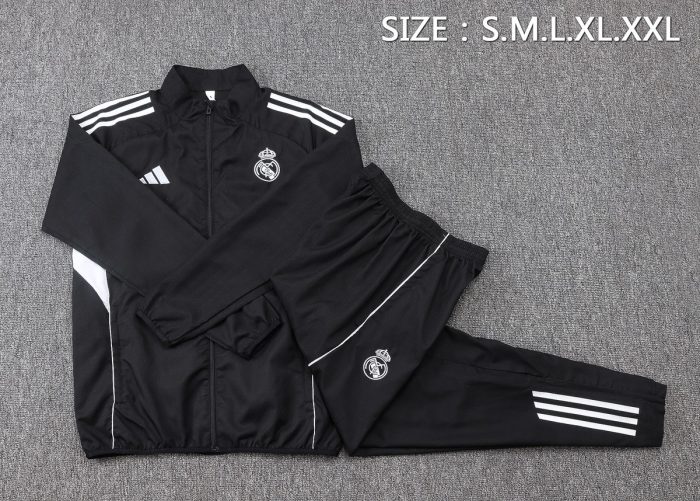 Real Madrid 25/26 Black Windbreaker - 图片 2