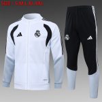 Real Madrid White Long Zipper Jacket