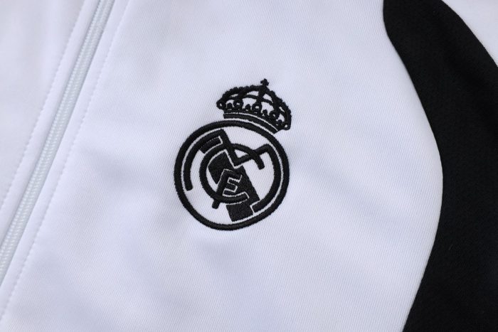 Real Madrid White Long Zipper Jacket - 图片 7