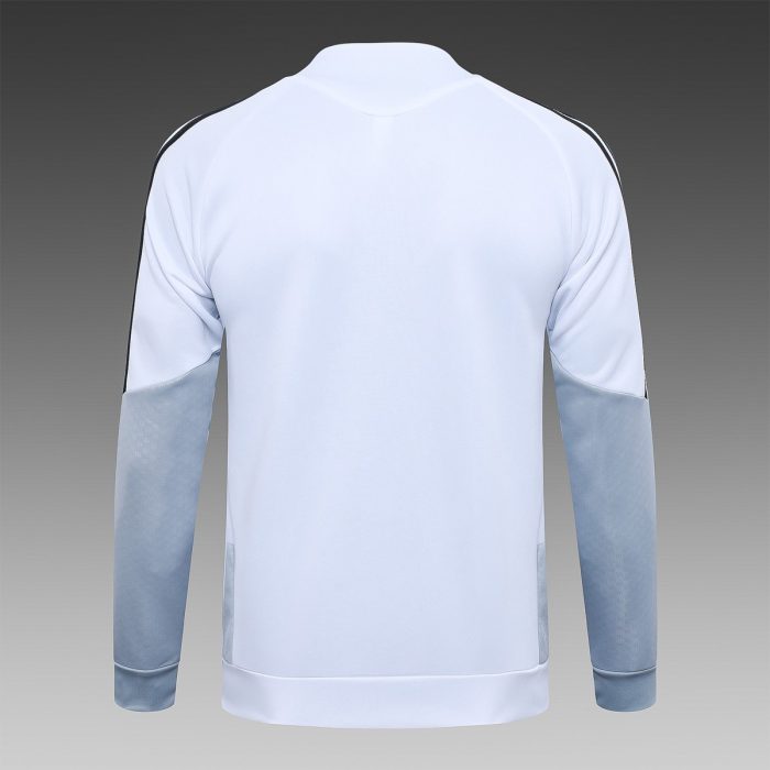 Real Madrid White Long Zipper Jacket - 图片 8