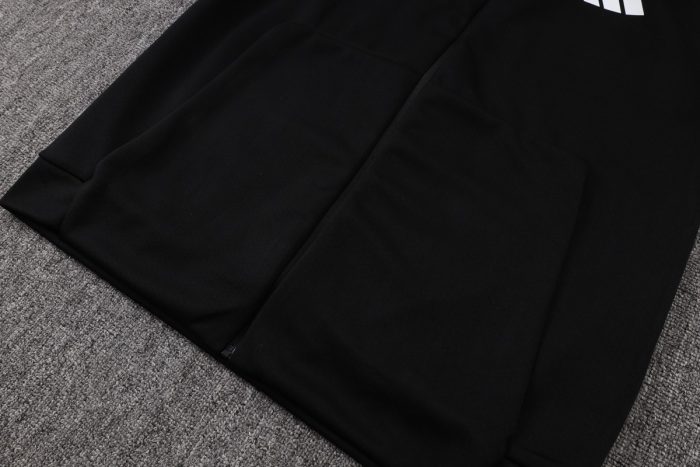 Real Madrid Black Long Zip Jacket with Hood - 图片 5
