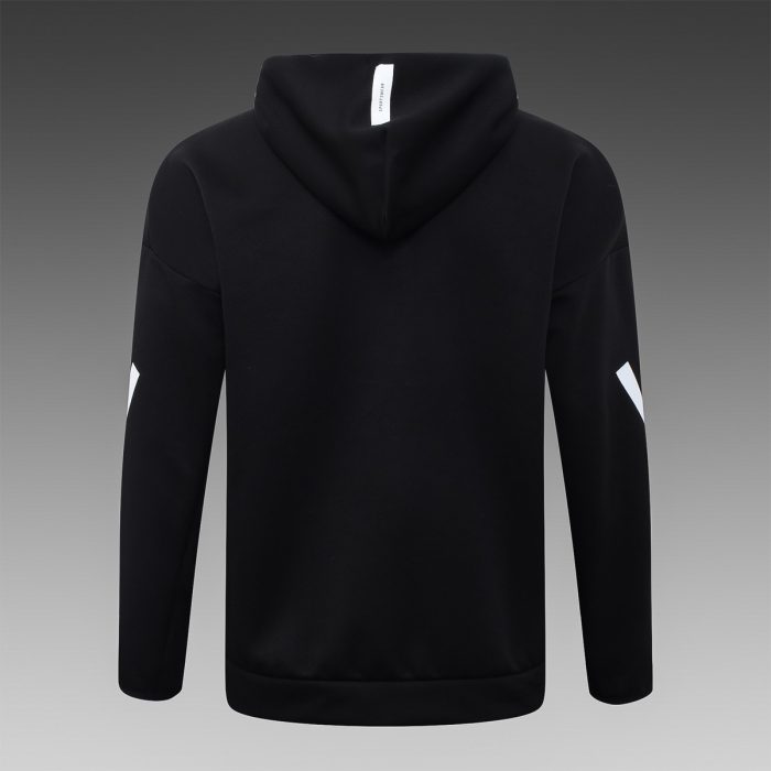 Real Madrid Black Long Zip Jacket with Hood - 图片 8