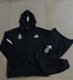 Real Madrid Black Long Zip Jacket with Hood - 图片 9