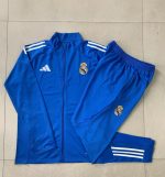 Real Madrid Children's Long Zipper Jacket in Lake Blue with White Trim - 图片 3