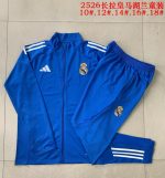 Real Madrid Children's Long Zipper Jacket in Lake Blue with White Trim - 图片 4
