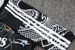 Real Madrid 23-24 Black Ink Splatter Short Sleeve Training Set with Capri Pants (Chinese Dragon) - 图片 4