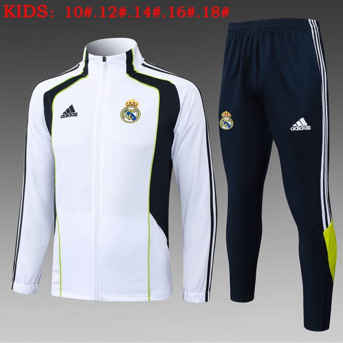 Real Madrid White Retro Edition (Blue Trim) Kids - 图片 2