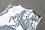 Real Madrid 23-24 White Ink Splatter Vest with 5-Point Shorts (Chinese Dragon) - 图片 5