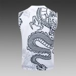 Real Madrid 23-24 White Ink Splatter Vest with 5-Point Shorts (Chinese Dragon) - 图片 8