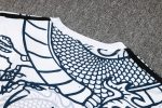 Real Madrid 23-24 White Ink Splatter Chinese Dragon Short Sleeve Training Set with 3/4 Pants - 图片 6