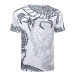 Real Madrid 23-24 White Ink Splatter Chinese Dragon Short Sleeve Training Set with 3/4 Pants - 图片 8