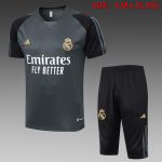 Real Madrid 23-24 Dark Green Short Sleeve Training Set with 3/4 Pants