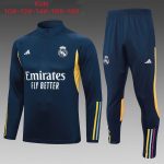 Real Madrid 23-24 Semi-Zip Jacket Kids Blue - 图片 2