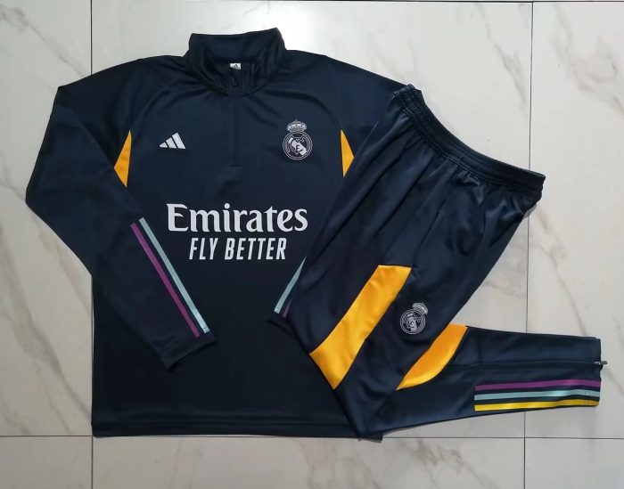 Real Madrid 23-24 Half Zip Jacket Royal Blue - 图片 9