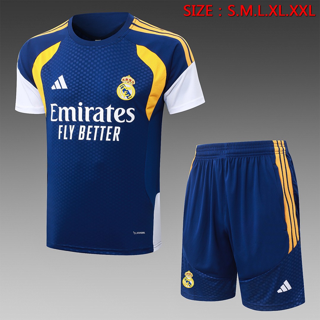 JER-5509_1 Real Madrid Short Sleeve Training Suit - Blue - 图片 1