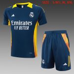 Real Madrid 24-25 Short Sleeve Training Suit in Royal Blue