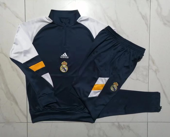 Real Madrid 23-24 Half-Zip Jacket Navy Blue - 图片 9