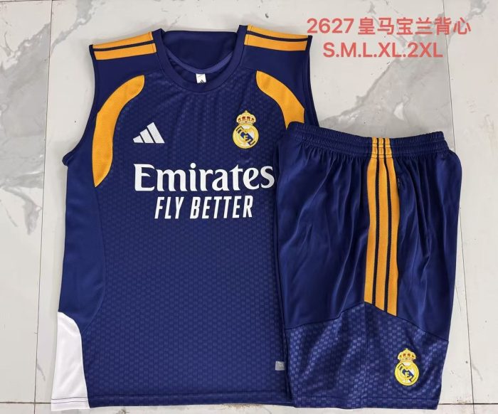 Real Madrid Training Vest Navy Blue - 图片 3