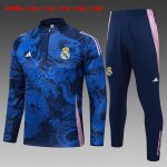 Real Madrid 24/25 Half Zip Jacket Blue (Spray Ink Dragon) Kids