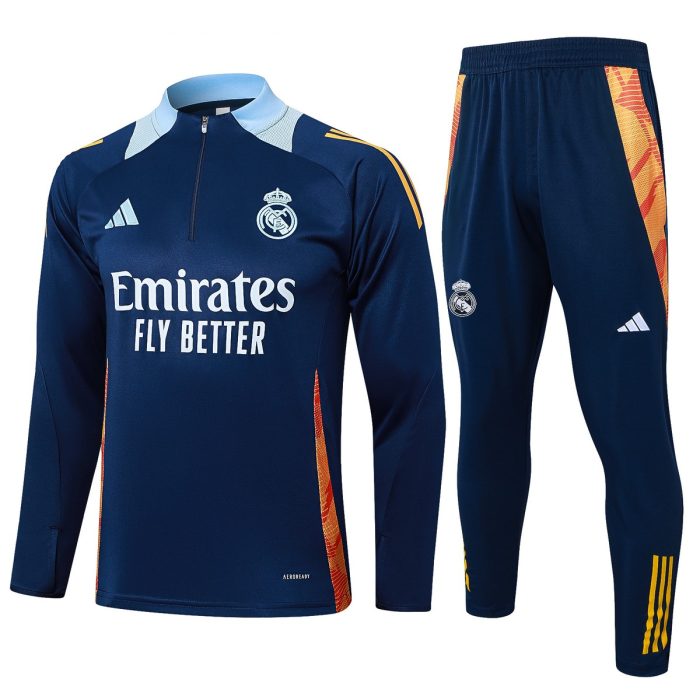 Real Madrid 24/25 Semi-Zip Jacket Navy Blue - 图片 8