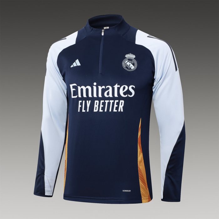Real Madrid 24/25 Semi-Zip Jacket Light Blue - 图片 4