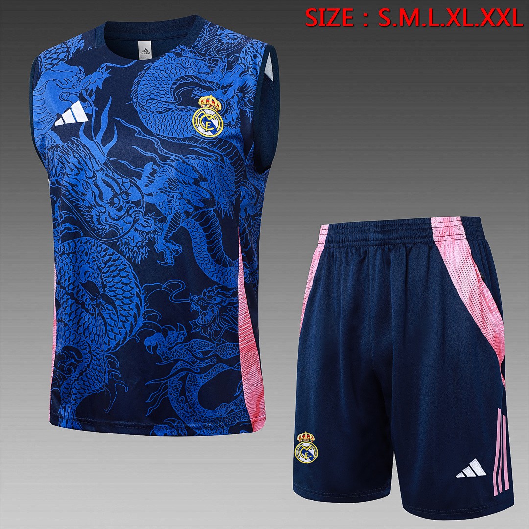 JER-5521_1 Real Madrid 24/25 Vest Blue (Spray Ink Dragon) - 图片 1
