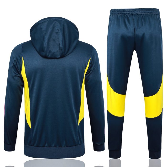 Real Madrid 23-24 Half-Zip Hoodie Navy Blue - 图片 2