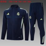 Real Madrid Kids' Long Zipper Jacket in Cyan