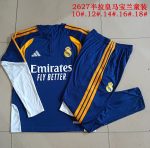 Real Madrid Kids' Half-Zip Jacket in Blue (White Sleeves)