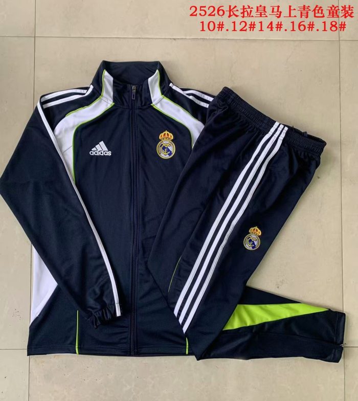 Real Madrid Retro Edition Children's Long Sleeve Jersey - Light Blue (White Trim) - 图片 3