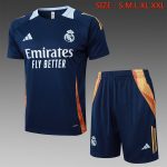 Real Madrid 24-25 Short Sleeve Training Jersey in Blue (Light Blue Collar)