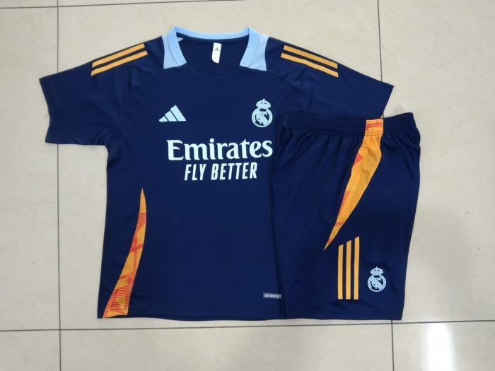 Real Madrid 24-25 Short Sleeve Training Jersey in Blue (Light Blue Collar) - 图片 9