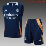 Real Madrid 24/25 Vest in Royal Blue with Light Blue Collar