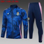 Real Madrid 24/25 Long Zipper Jacket in Royal Blue (Spray Ink Dragon)