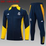 Real Madrid 24/25 Long Zip Jacket in Royal Blue with Yellow Sleeves
