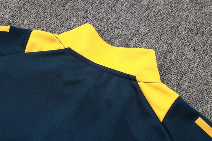 Real Madrid 24/25 Long Zip Jacket in Royal Blue with Yellow Sleeves - 图片 5