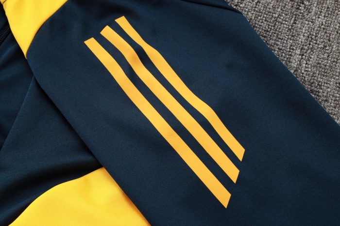 Real Madrid 24/25 Long Zip Jacket in Royal Blue with Yellow Sleeves - 图片 6