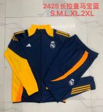 Real Madrid 24/25 Long Zip Jacket in Royal Blue with Yellow Sleeves - 图片 9